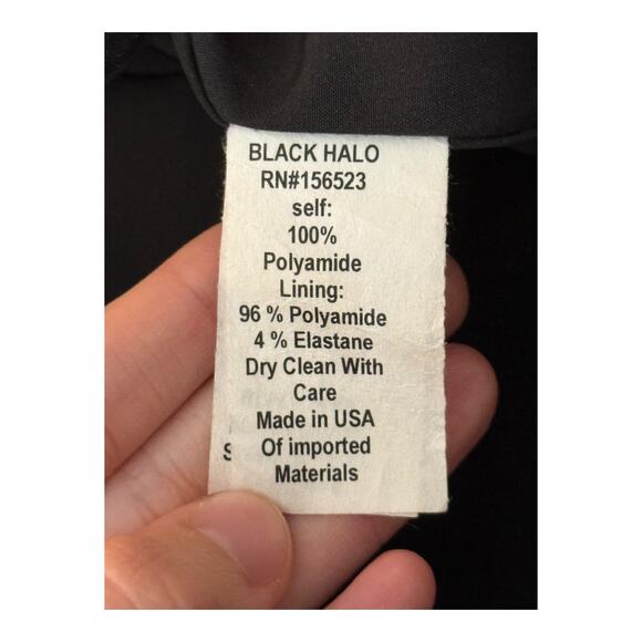 Black Halo Caprina One-Shoulder A-Line gown black size 8 DEFECT - Picture 6 of 8